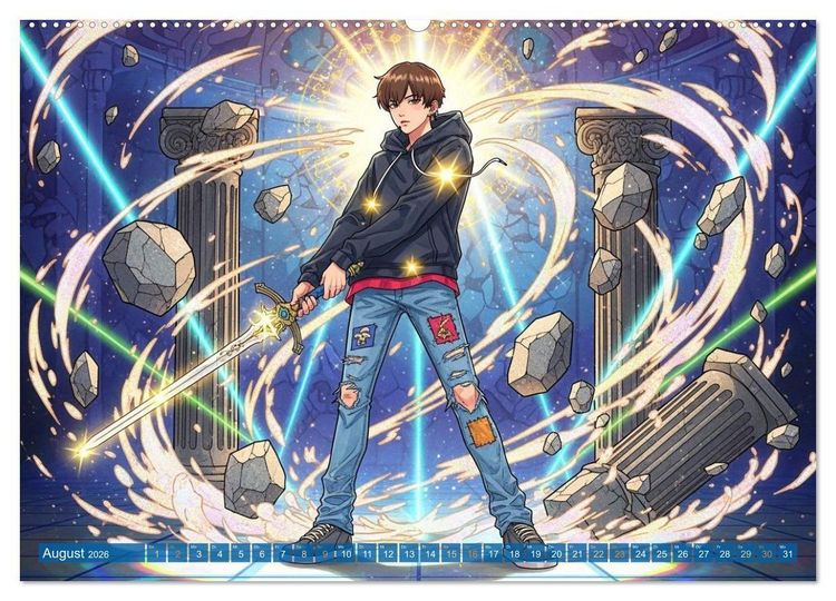 Produktbild: Shōnen-Abenteuer und Shōjo-Romantik - Ein Manga-Kalender f&uuml;r Herz und Seele (Wandkalender 2026 DIN A2 quer), CALVENDO Monatskalender