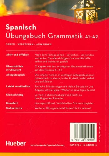 Produktbild: Spanisch &ndash; &Uuml;bungsbuch Grammatik A1-A2