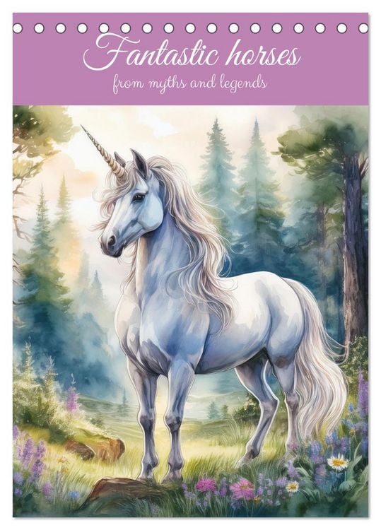 Produktbild: Fantastic horses from myths and legends (Desk Calendar 2026 DIN A5 portrait), CALVENDO 12 Month DeskCalendar