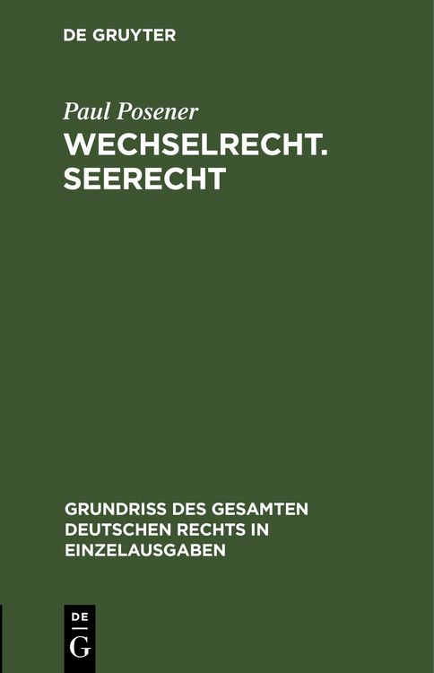 Produktbild: Wechselrecht. Seerecht