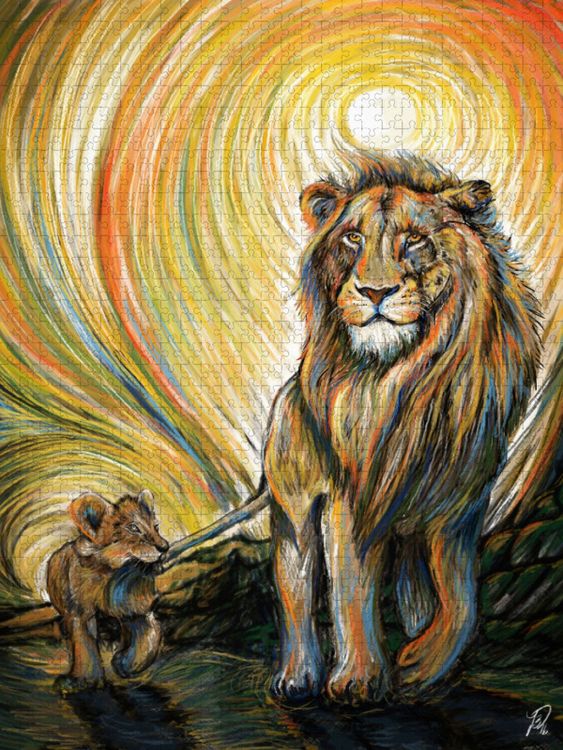 Produktbild: CALVENDO Puzzle L&ouml;wenmut | 1000 Teile Lege-Gr&ouml;&szlig;e 64x48cm Foto-Puzzle f&uuml;r gl&uuml;ckliche Stunden