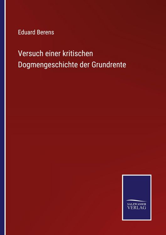 Produktbild: Versuch einer kritischen Dogmengeschichte der Grundrente