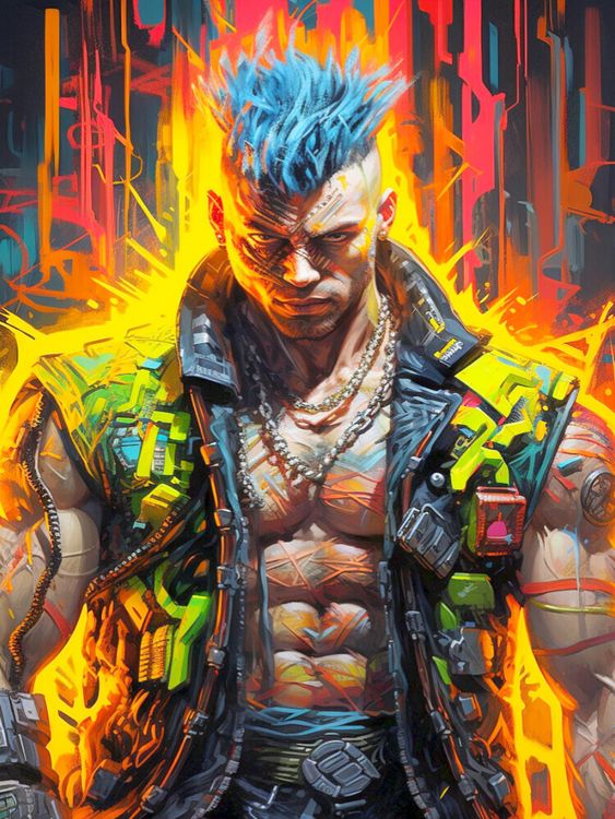 Produktbild: CALVENDO Puzzle Ein Motiv aus dem Kalender Cyberpunk Heroes. Futuristische Fusion von Technik und Kunst | 1000 Teile Lege-Gr&ouml;&szlig;e 64x48cm Foto-Puzzle f&uuml;