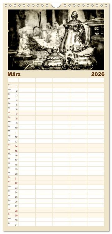 Produktbild: Familienplaner 2026 - Retro mit 5 Spalten (Wandkalender, 21 x 45 cm) CALVENDO