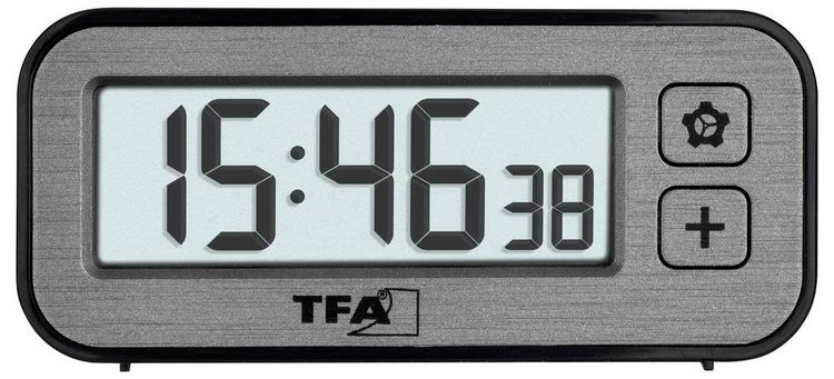 Produktbild: TFA Dostmann 60.2039.10 Quarz Wecker Grau Alarmzeiten 1