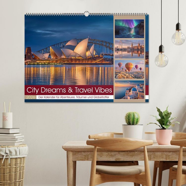Produktbild: City Dreams & Travel Vibes (Wandkalender 2026 DIN A2 quer), CALVENDO Monatskalender