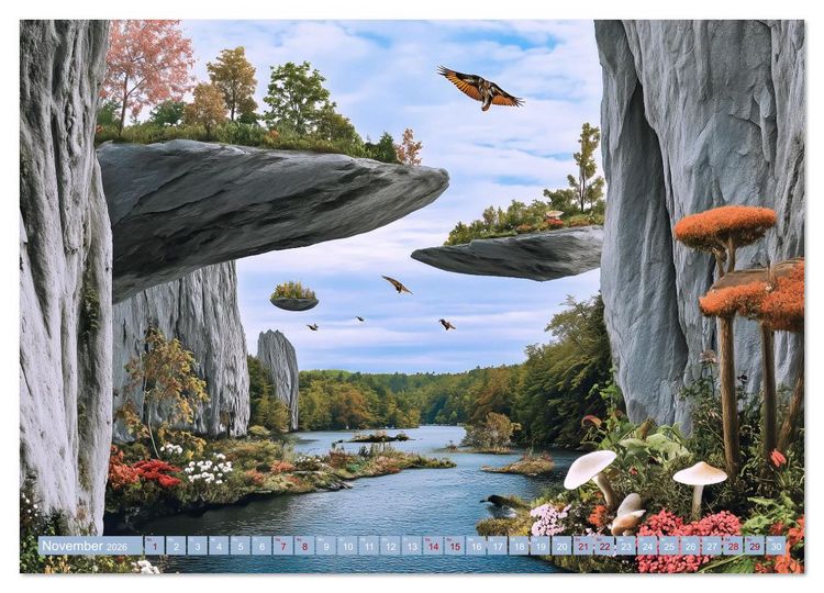 Produktbild: Fantastische Naturvisionen. Wo Gedanken zu Landschaften werden (Wandkalender 2026 DIN A3 quer), CALVENDO Monatskalender