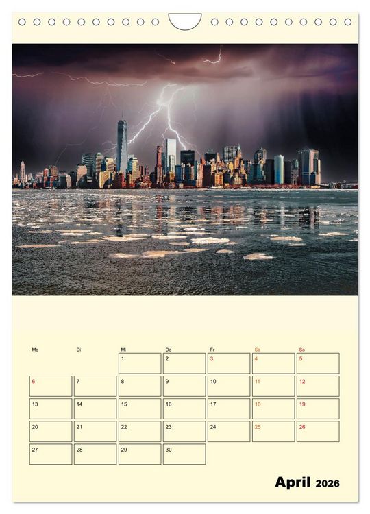 Produktbild: Metropolen im Gewitter (Wandkalender 2026 DIN A4 hoch), CALVENDO Monatskalender