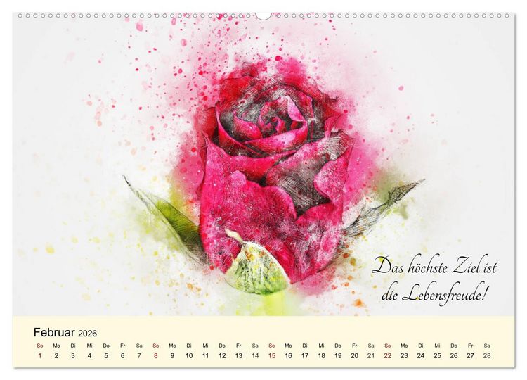 Produktbild: Aquarelle und Lebensweisheiten (Wandkalender 2026 DIN A2 quer), CALVENDO Monatskalender