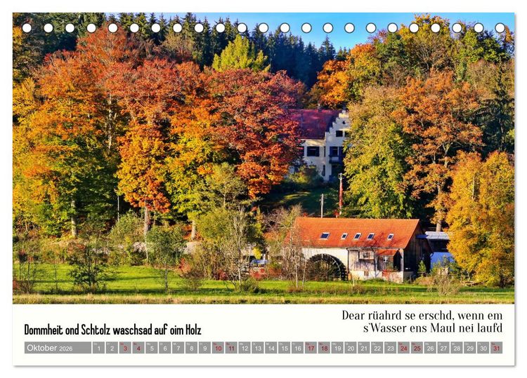 Produktbild: 03 Schw&auml;bische Sprichw&ouml;rter - D&ouml;s au no! (Tischkalender 2026 DIN A5 quer), CALVENDO Monatskalender