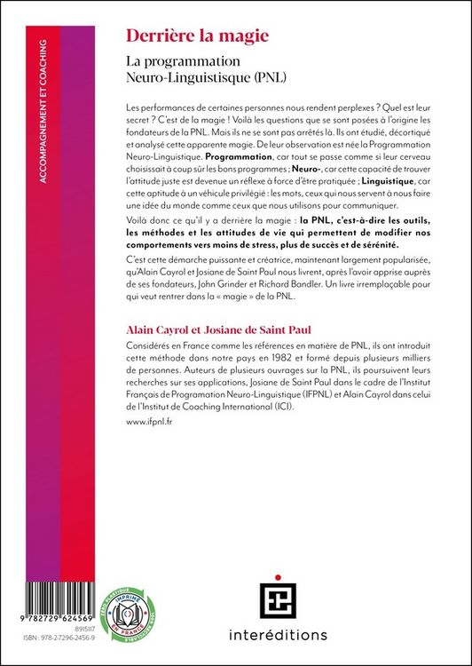 Produktbild: Derri&egrave;re la magie : la programmation neuro-linguistique (PNL)