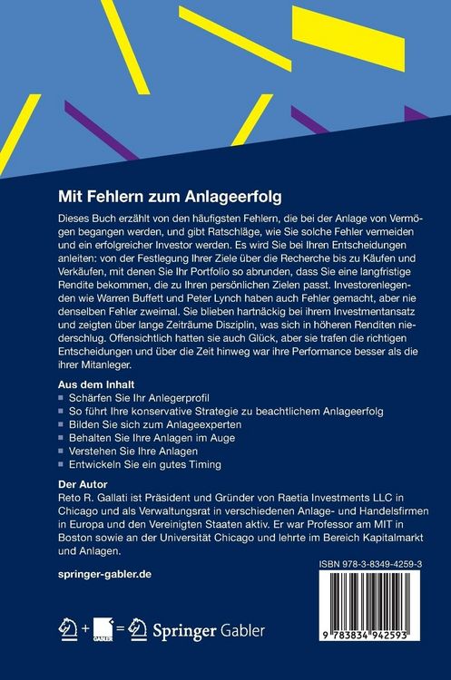 Produktbild: Mit Fehlern zum Anlageerfolg