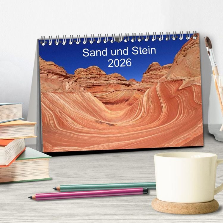Produktbild: Sand und Stein 2026 (Tischkalender 2026 DIN A5 quer), CALVENDO Monatskalender