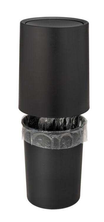 Produktbild: Schwingdeckeleimer Mod. Atri Schwarz, Fassungsverm&ouml;gen: 6 Liter
