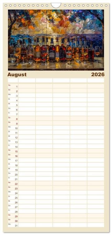 Produktbild: Familienplaner 2026 - Spirit of Whisky mit 5 Spalten (Wandkalender, 21 x 45 cm) CALVENDO