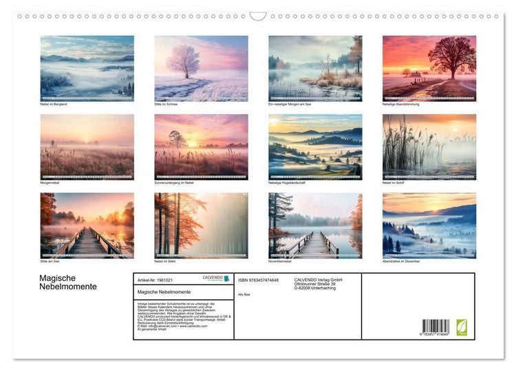 Produktbild: Magische Nebelmomente (Wandkalender 2026 DIN A2 quer), CALVENDO Monatskalender