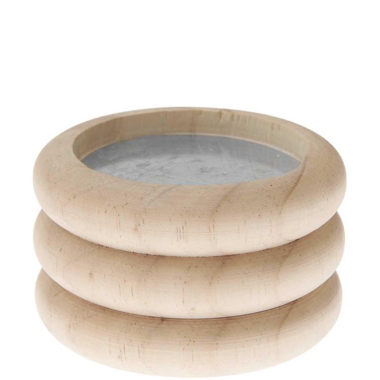 Produktbild: Holz Kerzenhalter Ringe, Natur, &Oslash; 9 cm, H 6 cm, f&uuml;r Kerzen &Oslash;