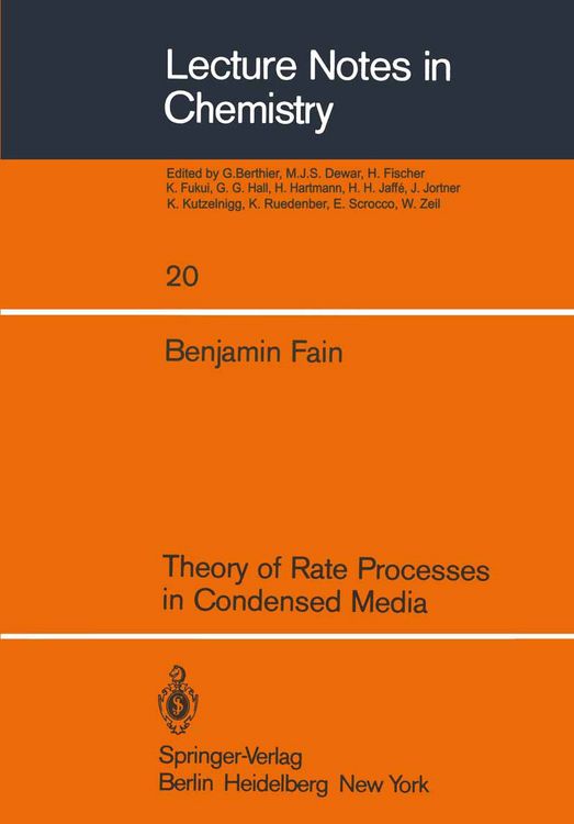 Produktbild: Theory of Rate Processes in Condensed Media