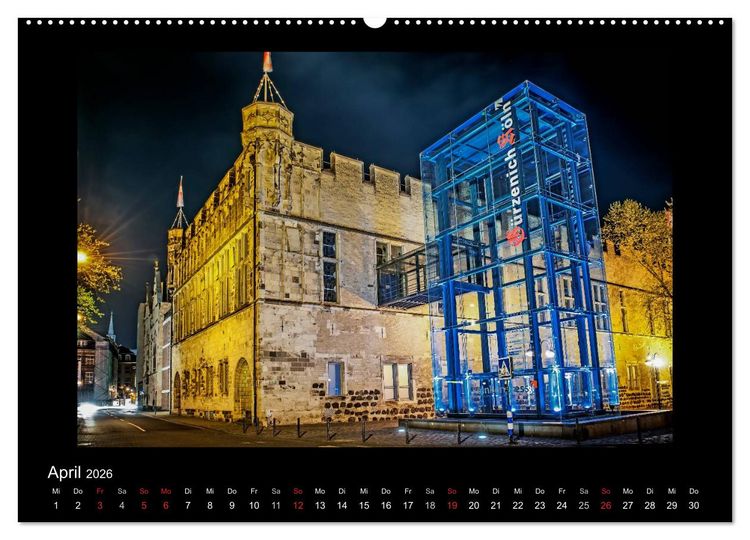 Produktbild: K&ouml;ln &ndash; Nachts 2026 (hochwertiger Premium Wandkalender 2026 DIN A2 quer), Kunstdruck in Hochglanz