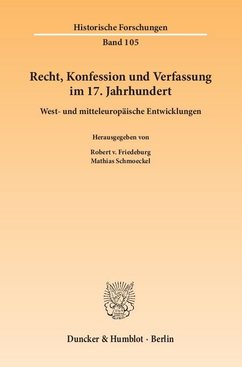 Produktbild: Recht, Konfession und Verfassung im 17. Jahrhundert.