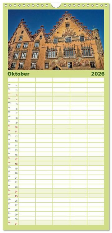 Produktbild: Familienplaner 2026 - B&uuml;hne frei f&uuml;r Ulm an der Donau mit 5 Spalten (Wandkalender, 21 x 45 cm) CALVENDO