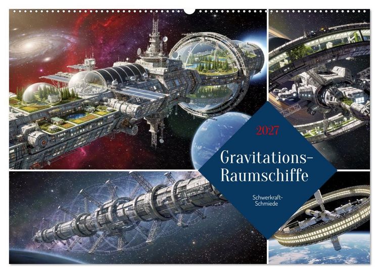 Produktbild: Gravitations-Raumschiffe (Wandkalender 2027 DIN A2 quer), CALVENDO Monatskalender