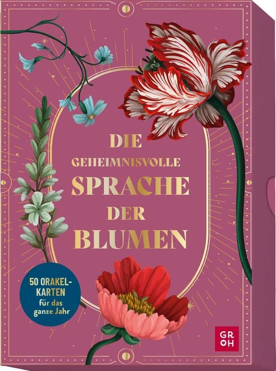 Produktbild: Die geheimnisvolle Sprache der Blumen &ndash; 50 Orakelkarten f&uuml;r das ganze Jahr