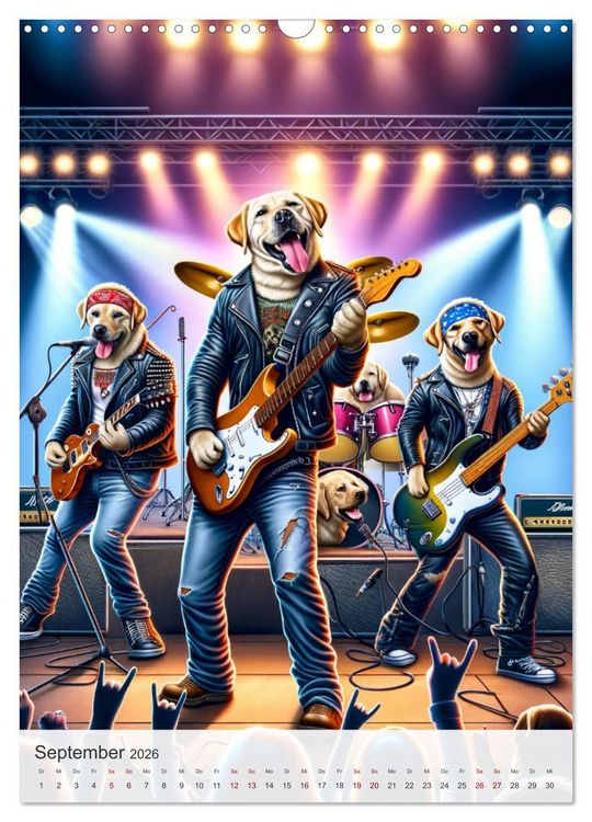 Produktbild: Rockstar Labbi (Wandkalender 2026 DIN A3 hoch), CALVENDO Monatskalender