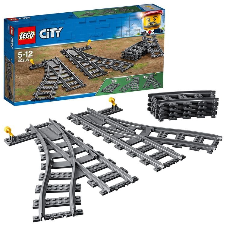 Produktbild: LEGO City 60238 Weichen, Erweiterungsset mit 6 Elementen