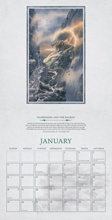 Produktbild: TOLKIEN CALENDAR 2026 CAL