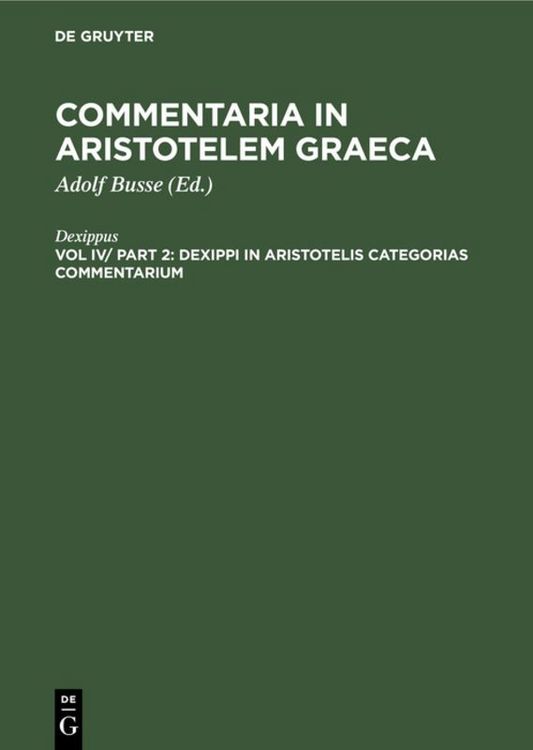 Produktbild: Dexippi in Aristotelis categorias commentarium