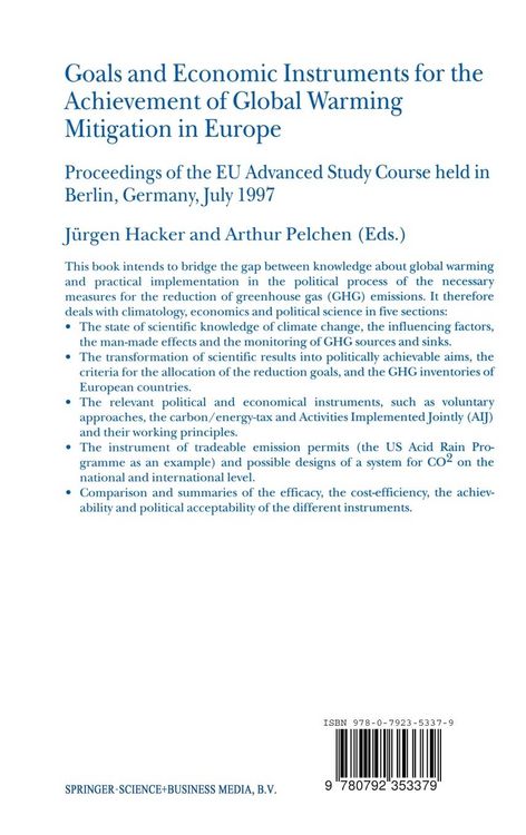 Produktbild: Goals and Economic Instruments for the Achievement of Global Warming Mitigation in Europe