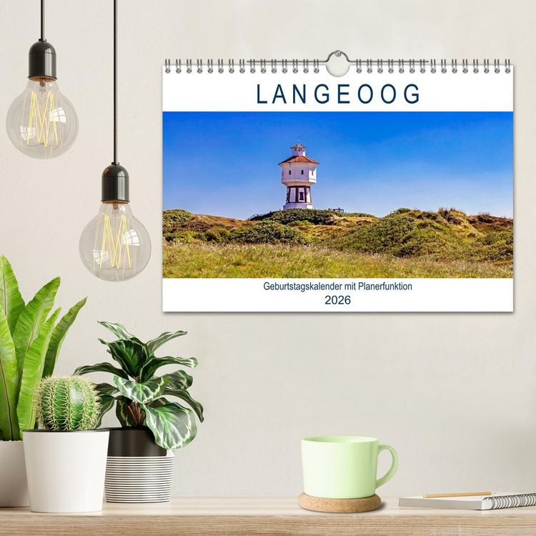 Produktbild: Langeoog Geburtstagskalender (Wandkalender 2026 DIN A4 quer), CALVENDO Monatskalender