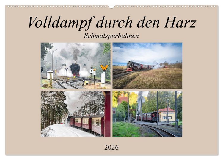 Produktbild: Volldampf durch den Harz (Wandkalender 2026 DIN A2 quer), CALVENDO Monatskalender
