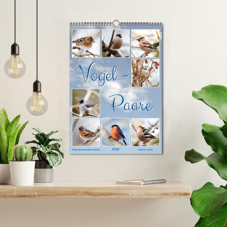 Produktbild: Vogel-Paare (Wandkalender 2026 DIN A3 hoch), CALVENDO Monatskalender