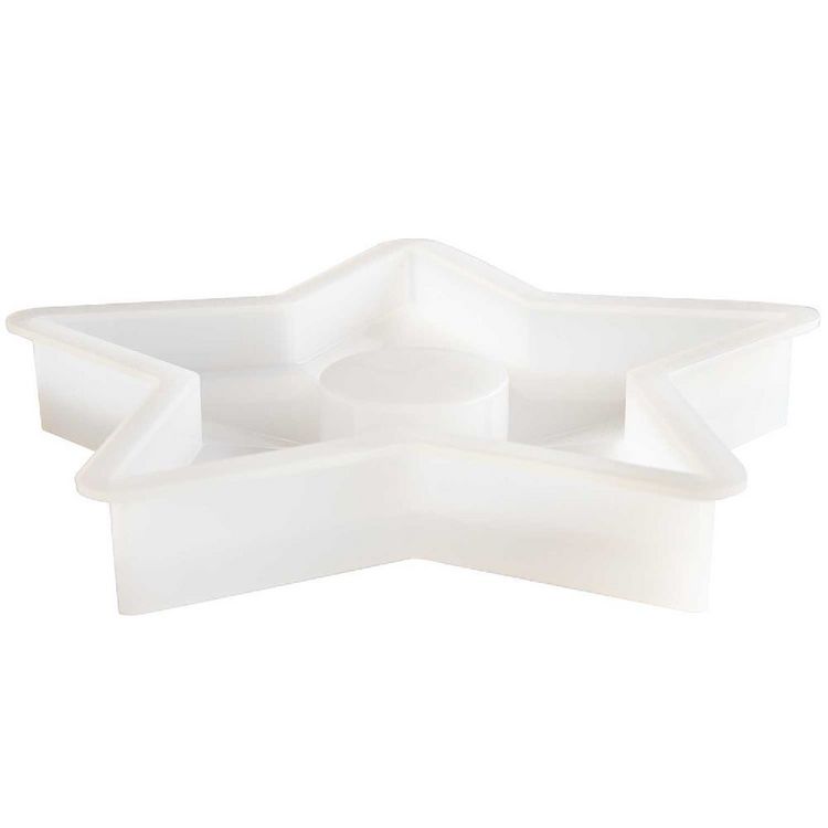 Produktbild: Silikon Gie&szlig;form Teelichthalter Stern gro&szlig;, 18 x 17 x 2,5 cm / Au&szlig;enma&szlig; Silikonform 19,4 x 19,4 x 2,8 cm