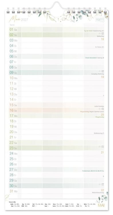 Produktbild: Familienplaner 26/27 Kompakt [Blattgold] 4-spaltig 17 Monate