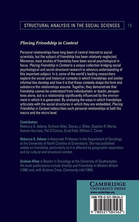 Produktbild: Placing Friendship in Context