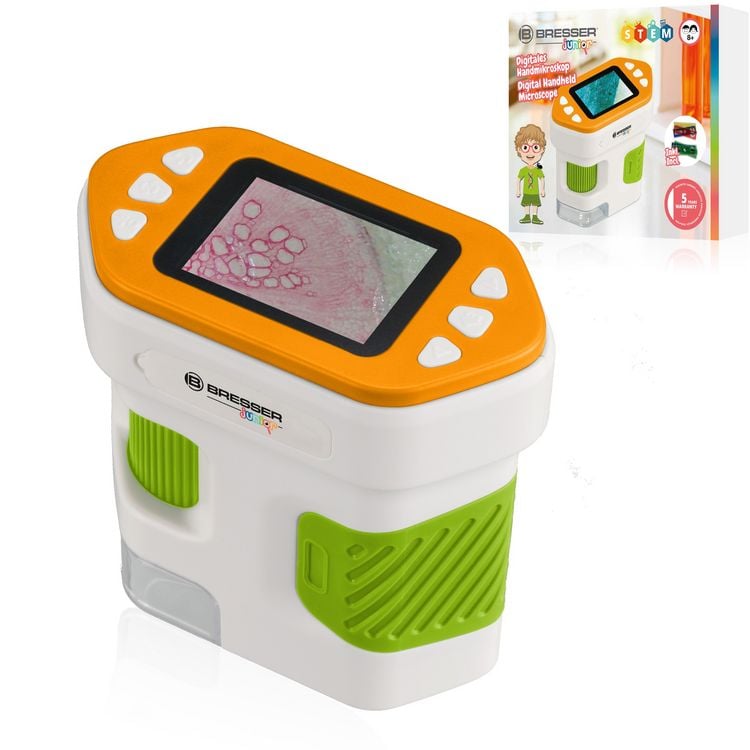 Produktbild: Bresser Junior 13767 - Digitales Handmikroskop/Taschenmikroskop f&uuml;r Kinder mit Display Foto Video USB-C bis 94x Vergr&ouml;&szlig;erung