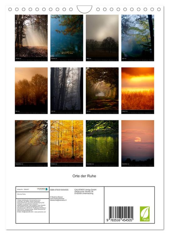 Produktbild: Orte der Ruhe (Wandkalender 2026 DIN A4 hoch), CALVENDO Monatskalender