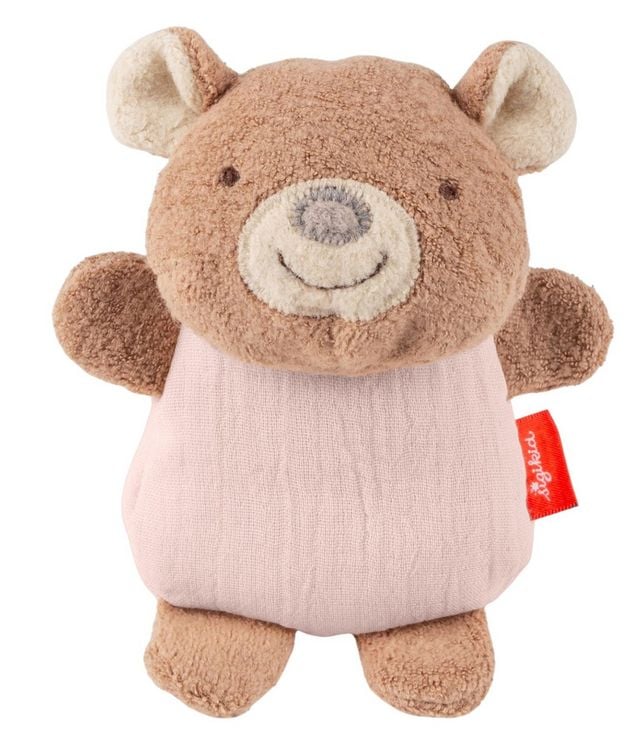 Produktbild: Sigikid 31263 - Knister-Greifling B&auml;r mit Rassel, braun/rosa, 14 cm, Musselin/Teddystoff, sigibaby