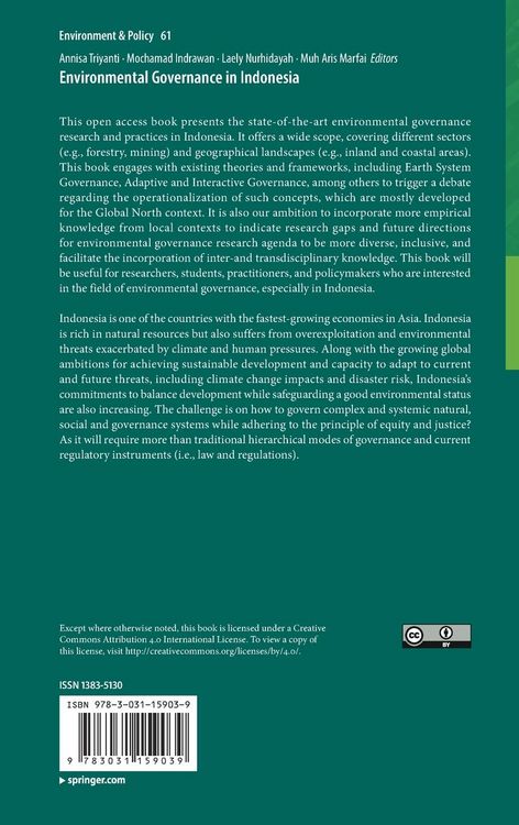Produktbild: Environmental Governance in Indonesia