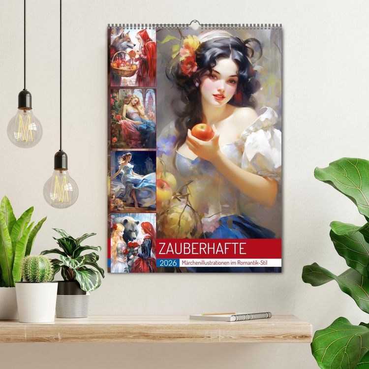Produktbild: Zauberhafte M&auml;rchenillustrationen im Romantik-Stil (Wandkalender 2026 DIN A2 hoch), CALVENDO Monatskalender