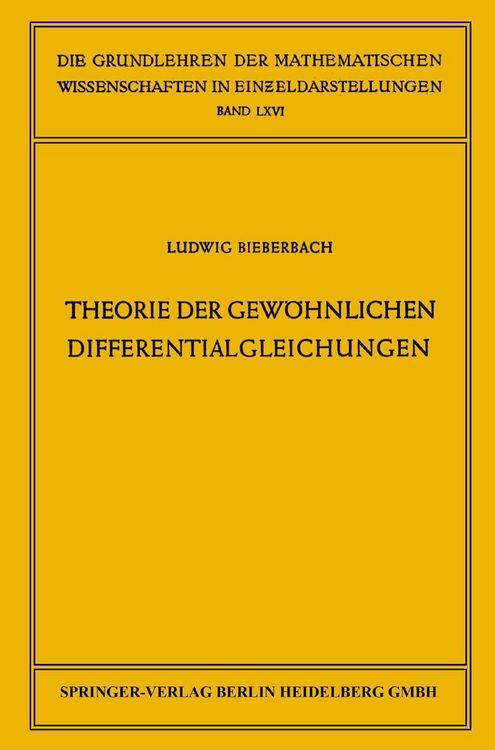 Produktbild: Theorie der gew&ouml;hnlichen Differentialgleichungen