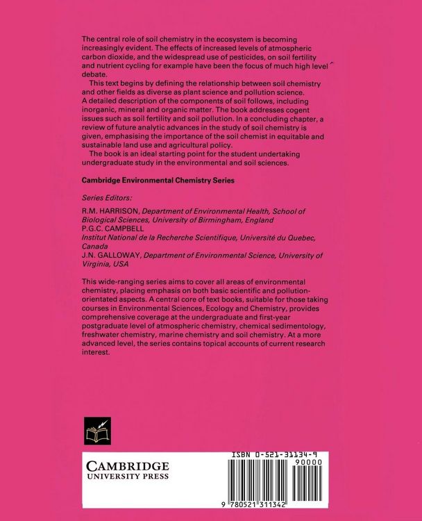Produktbild: Soil Chemistry and Its Applications