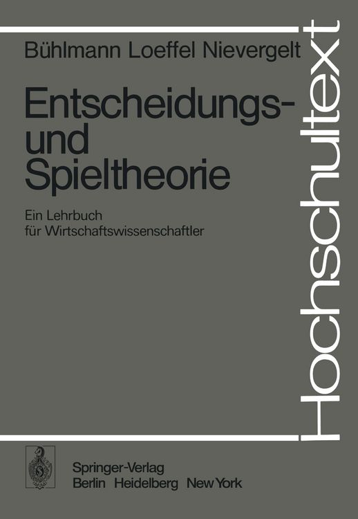Produktbild: Entscheidungs- und Spieltheorie