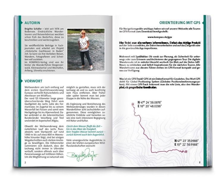 Produktbild: KOMPASS Wanderf&uuml;hrer Lechweg mit Lechschleifen, 16 Touren und Etappen mit Extra-Tourenkarte