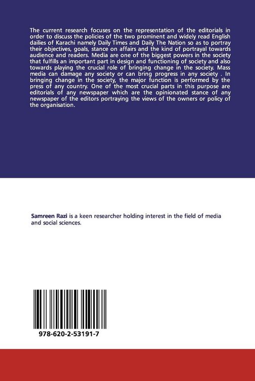 Produktbild: Content Analysis of the Editorials in the Daily Times and Daily Nation