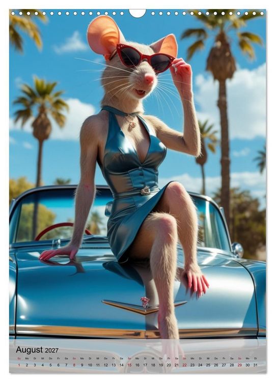 Produktbild: Rattenscharf &ndash; Pelzige Ladys im Pin-up-Stil (Wandkalender 2027 DIN A3 hoch), CALVENDO Monatskalender
