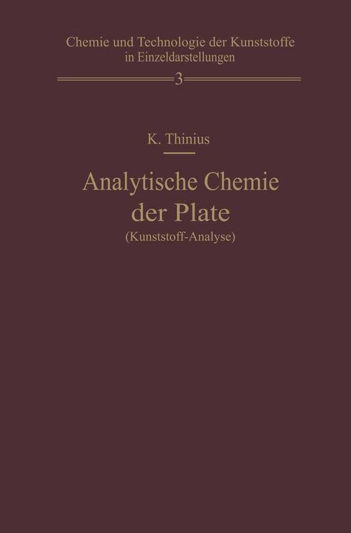 Produktbild: Analytische Chemie der Plaste (Kunststoff-Analyse)